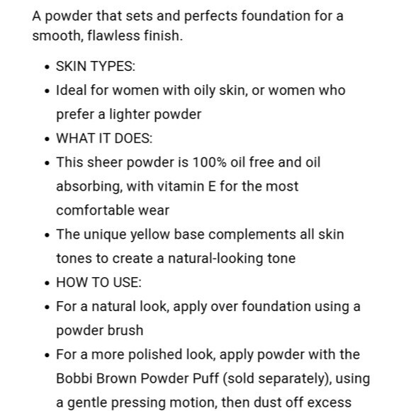 NIB Bobbi Brown Sheer Finish Loose Powder in Warm Chestnut .31oz - Picture 10 of 10